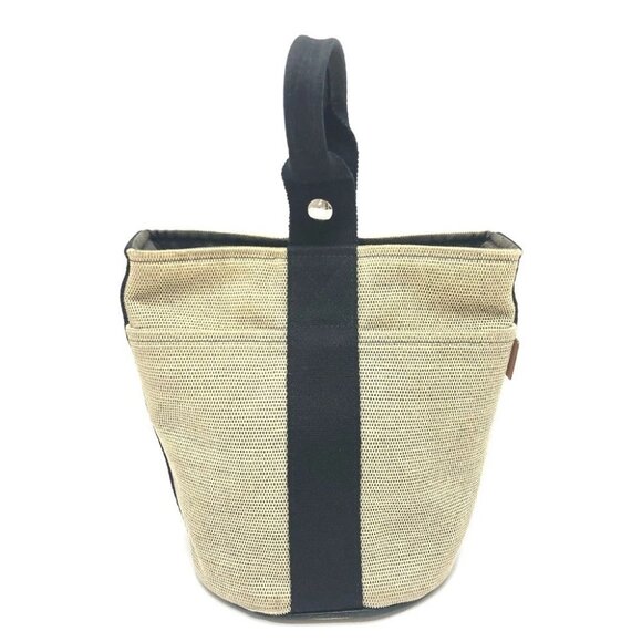 HERMES Sakso PM Handbag Bag Backpack Hand Bag Canvas Black/SilverHardware main image 12